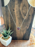 Cotton Candy Checkered Spade Necklace