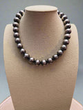 12 mm Sterling Silver Pearls Statement Necklace - 16 inch