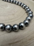 14mm Sterling Silver Pearls Necklace - 18 inch