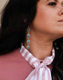 Navajo Handmade Kingman Turquoise Earrings by Donovan Nez