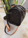 Mini Black Concho Tooled Trunk Bag