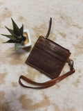Brown Leather Wristlet Wallet