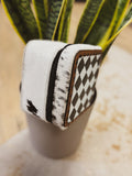 Small B&W Checkered White Cowhide Jewelry Box