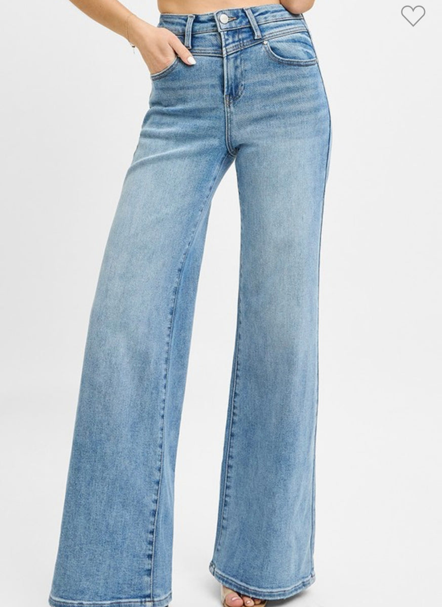 Pearce High Rise Wide Yoke Leg Denim – Pearls & Lace