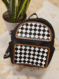 Black Checkered Backpack