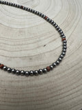 4mm Sterling Pearl choker with spiny oyster
