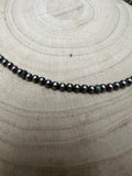 4mm Sterling Pearl and turquoise choker - 14 inch