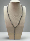 Lariat graduated sterling silver pearl necklace - 18 inch with 4 inch drop
