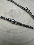 Lariat graduated sterling silver pearl necklace - 18 inch with 4 inch drop