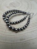 Sterling pearl graduated earrings - 2 1/2 inch drop - Very popular!