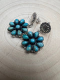 Kingman Turquoise Cluster Dangle Earrings by Hada