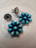 Kingman Turquoise Cluster Dangle Earrings by Hada