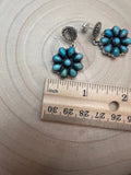 Kingman Turquoise Cluster Dangle Earrings by Hada