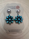 Kingman Turquoise Cluster Dangle Earrings by Hada