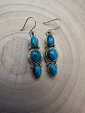 Kingman Turquoise Dangle Earrings by Hada
