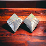 Concho earrings - Navajo concho and opal and sterling post earrings