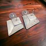 Concho earrings - Navajo concho and opal and sterling post earrings