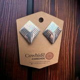 Concho earrings - Navajo concho and opal and sterling post earrings