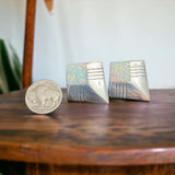 Concho earrings - Navajo concho and opal and sterling post earrings