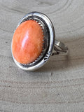 Ernest Hawthorne Spiny Oyster & Sterling Silver Ring - Size 8