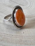 Ernest Hawthorne Spiny Oyster & Sterling Silver Ring - Size 8