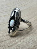 Felix Perry Navajo Handmade Opal Shadowbox Ring - size 7.5