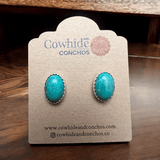 Genuine Thunder Creek Turquoise Post Earrings - 10 x 14 mm