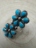 Gina Dosedo Turquoise & Sterling Silver Ring - Size 7.5 & 8.5