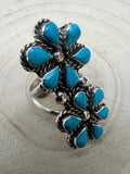 Gina Dosedo Turquoise & Sterling Silver Ring - Size 7.5 & 8.5