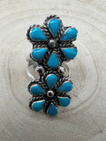 Gina Dosedo Turquoise & Sterling Silver Ring - Size 7.5 & 8.5