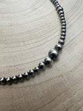 Graduated Sterling Silver Pearl Choker - 15 inch - Top Seller