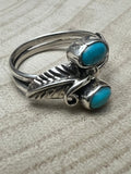 Harry Yazzie Navajo Handmade Kingman Turquoise Ring  - Size 7