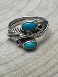 Harry Yazzie Navajo Handmade Kingman Turquoise Ring  - Size 7