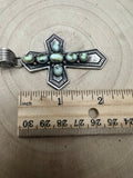 June Delgarito Navajo Handmade Palomino Cross Pendant