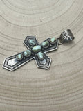 June Delgarito Navajo Handmade Palomino Cross Pendant