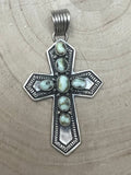June Delgarito Navajo Handmade Palomino Cross Pendant