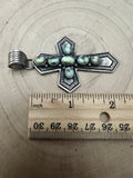 June Delgarito Navajo Handmade Palomino Cross Pendant