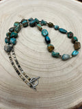 Natural Turquoise Nuggets & Shells Necklace - 27 inch