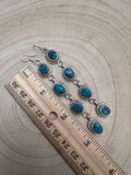 Navajo Handmade Kingman Turquoise Earrings by Donovan Nez