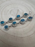 Navajo Handmade Kingman Turquoise Earrings by Donovan Nez