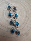 Navajo Handmade Kingman Turquoise Earrings by Donovan Nez