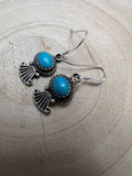 Navajo Handmade Kingman Turquoise Earrings by Sharon McCarthy