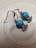 Navajo Handmade Kingman Turquoise Earrings by Sharon McCarthy