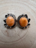 Navajo Handmade Spiny Oyster Post Earrings by Donovan Nez