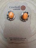 Navajo Handmade Spiny Oyster Post Earrings by Donovan Nez
