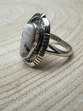 Norvin Johnson Navajo Handmade White Buffalo RIng - Size 8