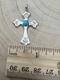 Rick Tolino Handmade Kingman Turquoise Cross Pendant