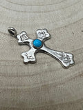 Rick Tolino Handmade Kingman Turquoise Cross Pendant