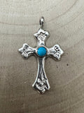 Rick Tolino Handmade Kingman Turquoise Cross Pendant