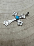Rick Tolino Handmade Kingman Turquoise Cross Pendant